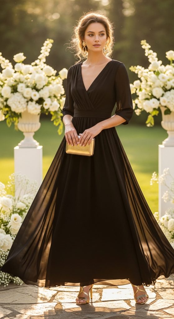 black maxi dress outfit