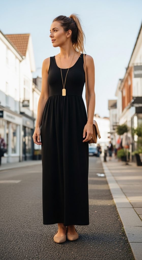petite black maxi dress