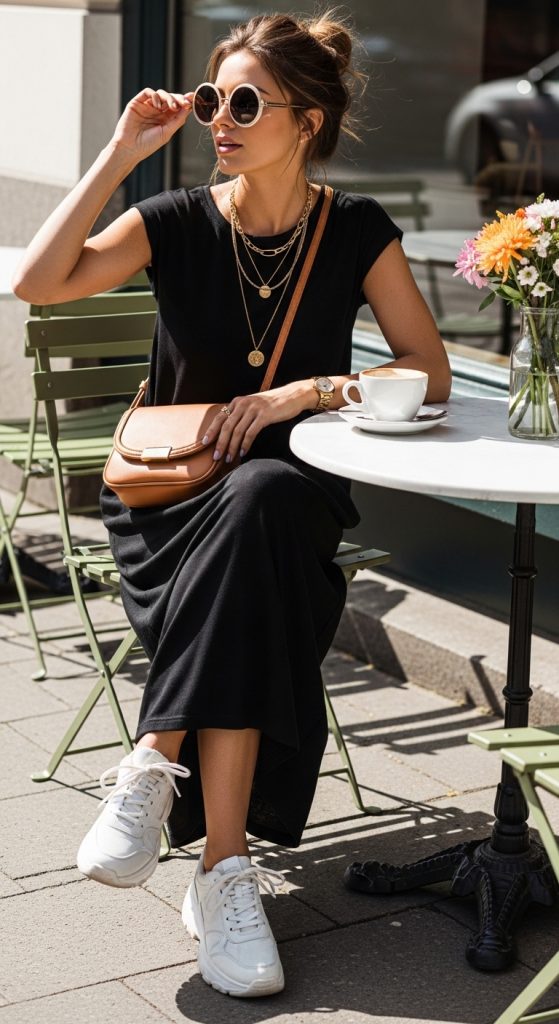 black maxi dress outfit