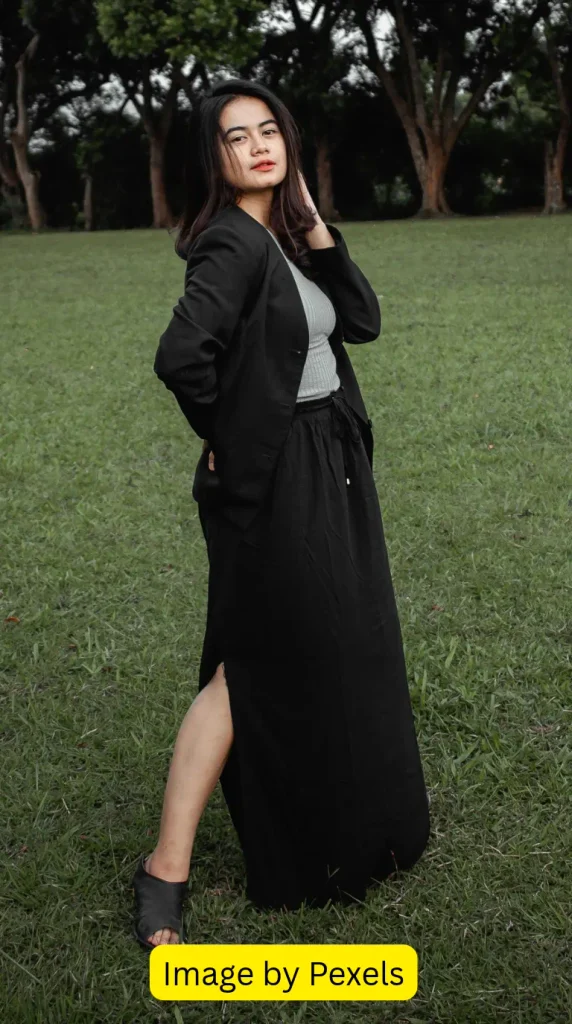 black maxi dress work outfit