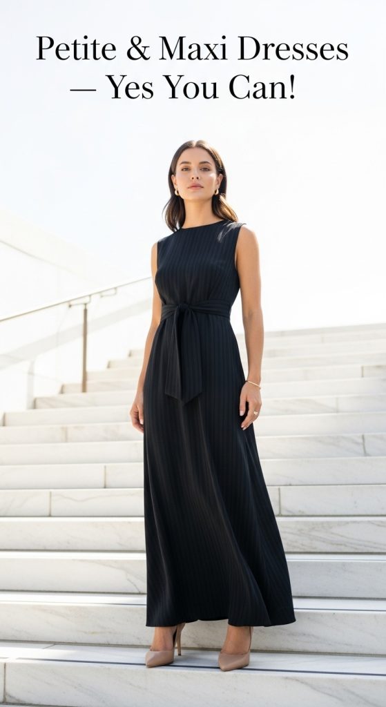 petite black maxi dress