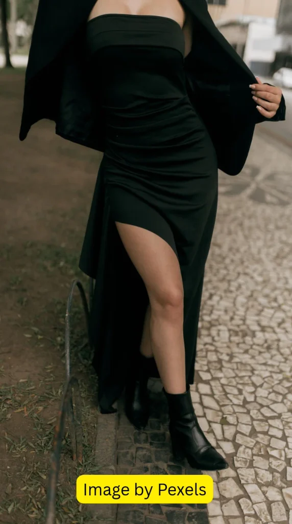 old money black maxi dress