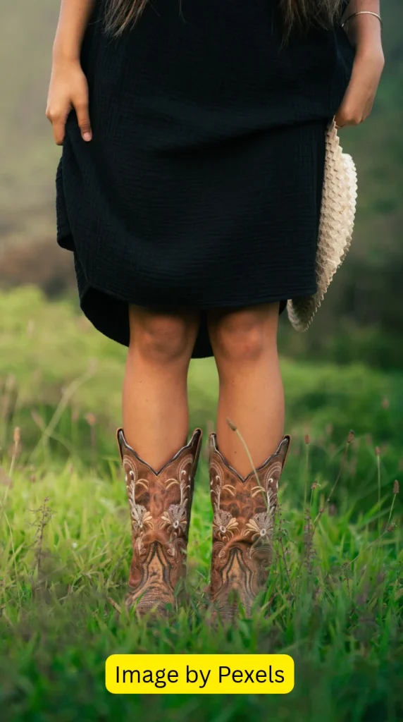 maxi dress with cowboy boots