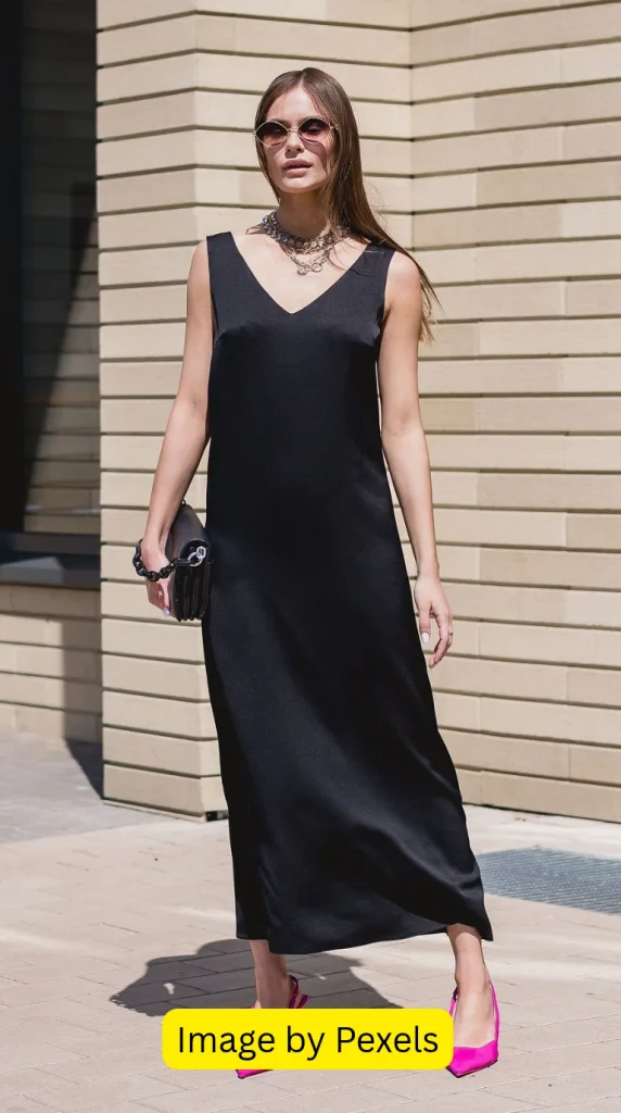 elegant black maxi dress