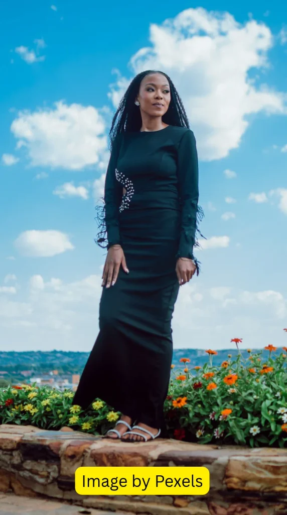 elegant black wedding guest dress