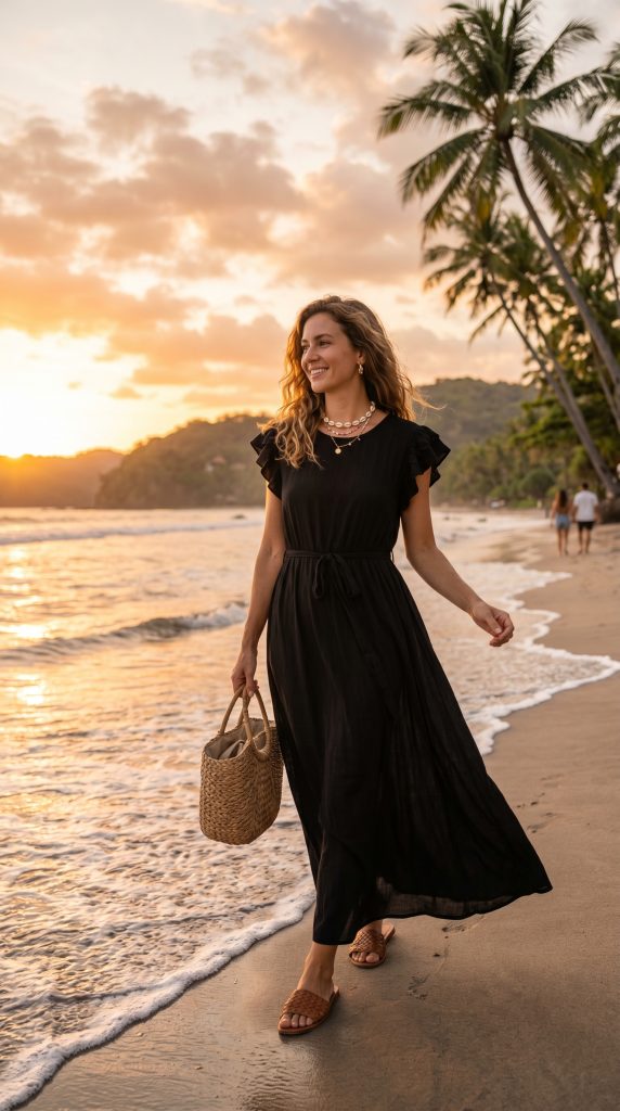 Vacation Black Maxi Dress