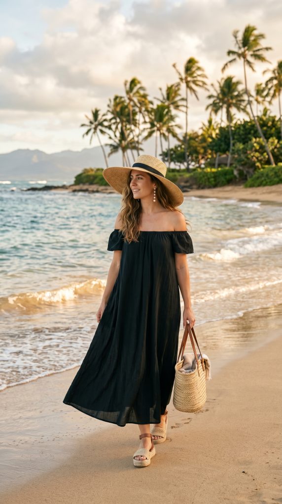 Vacation Black Maxi Dress