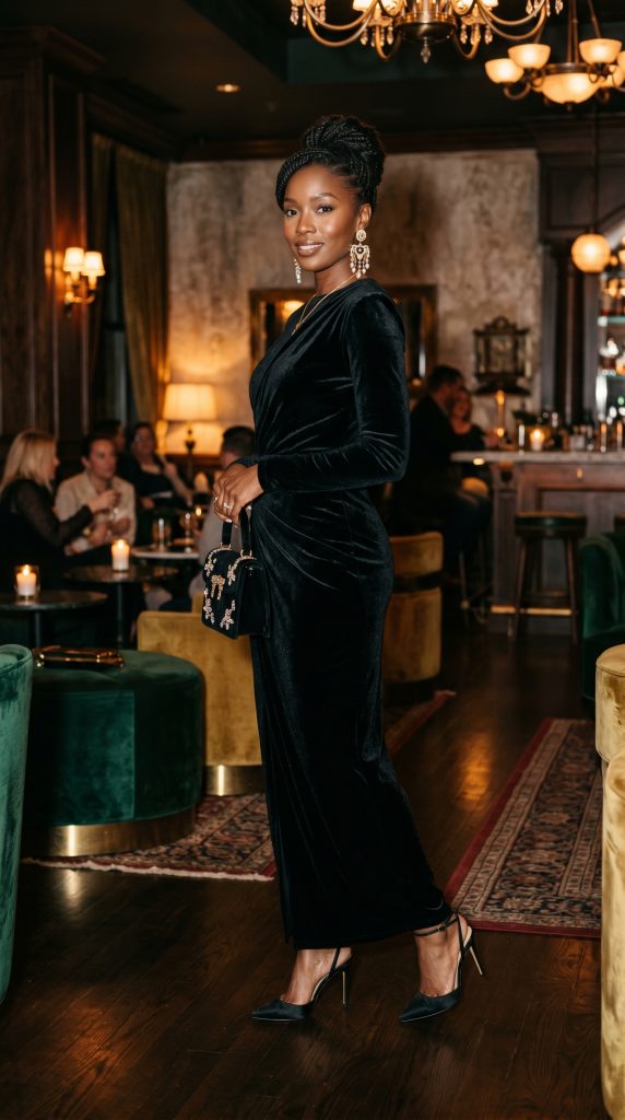 Dark Feminine Black Maxi Dress
