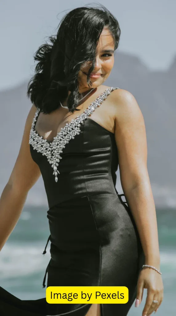 how to accessorize a black maxi dress