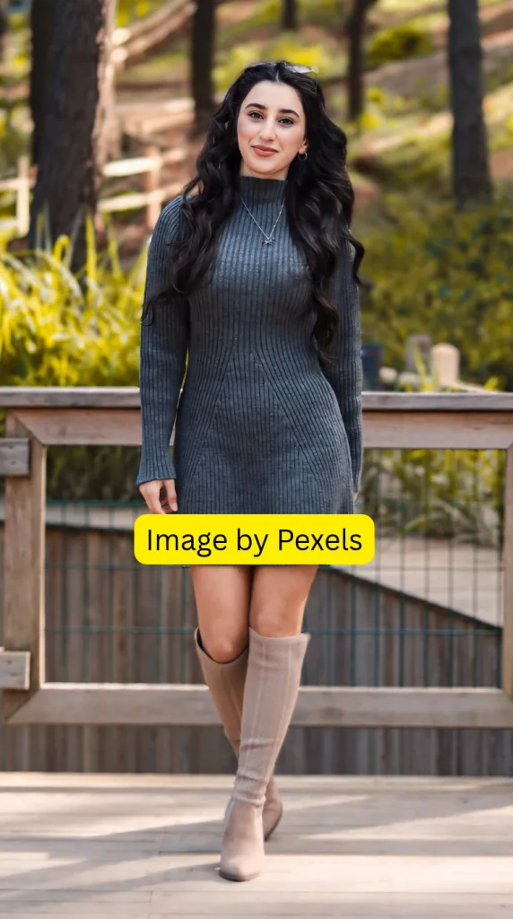black dress with boots