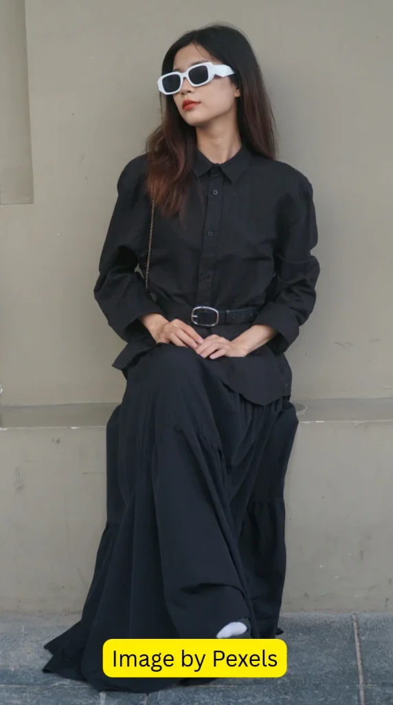 old money black maxi dress