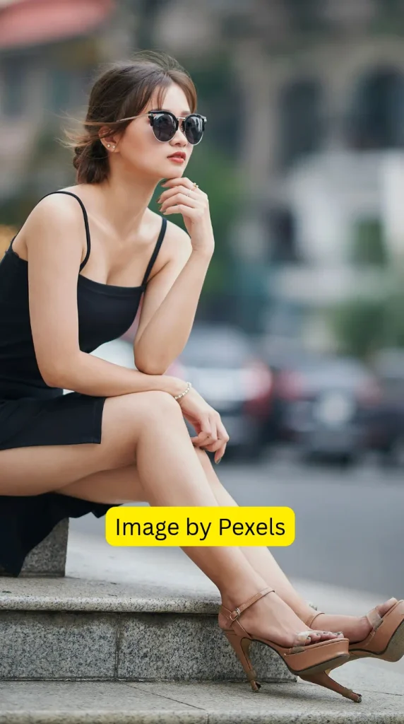 black dress with heels