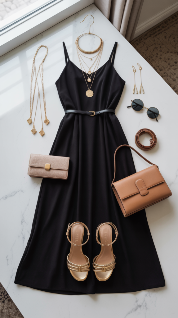 How to Accessorize Black Maxi Dress