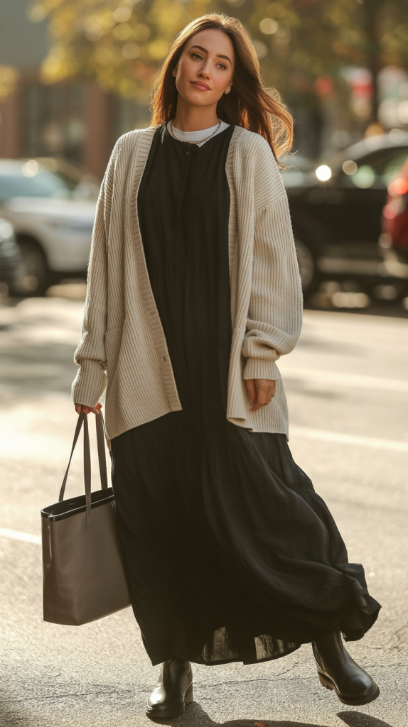 black maxi dress outfit ideas