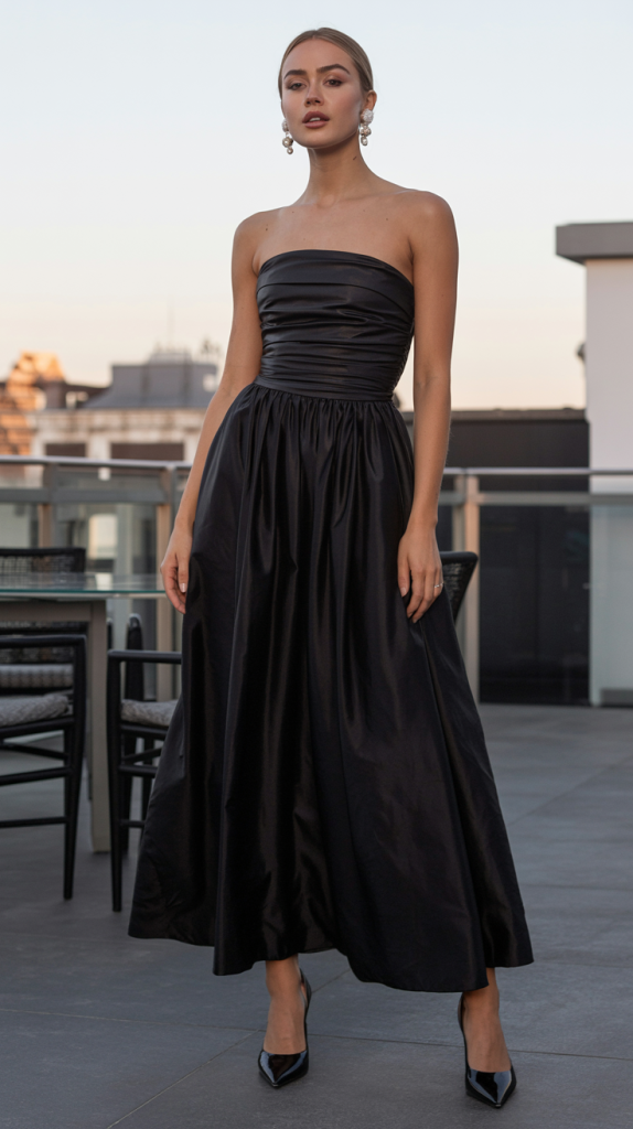 black wedding guest dress