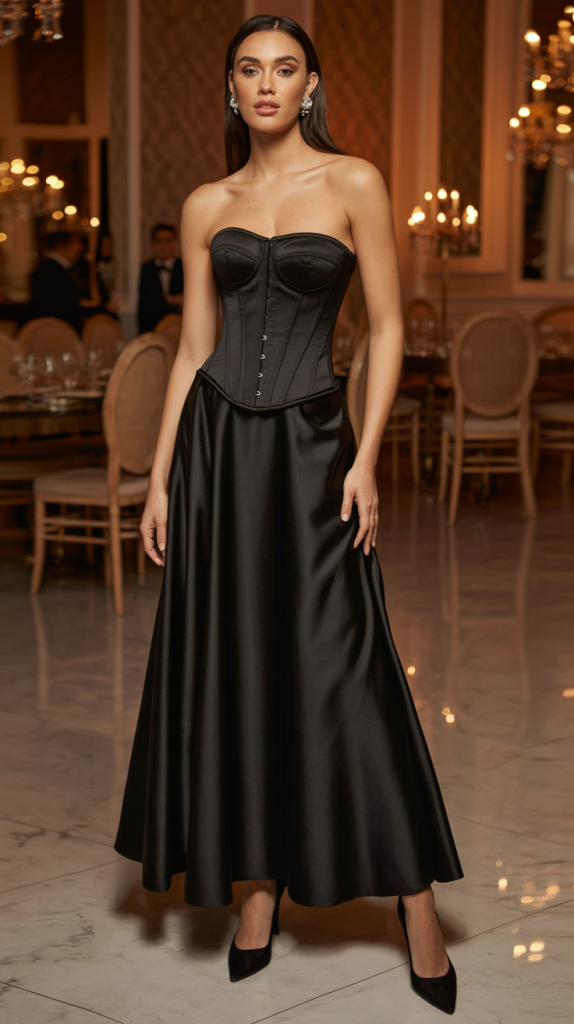 black wedding guest dress