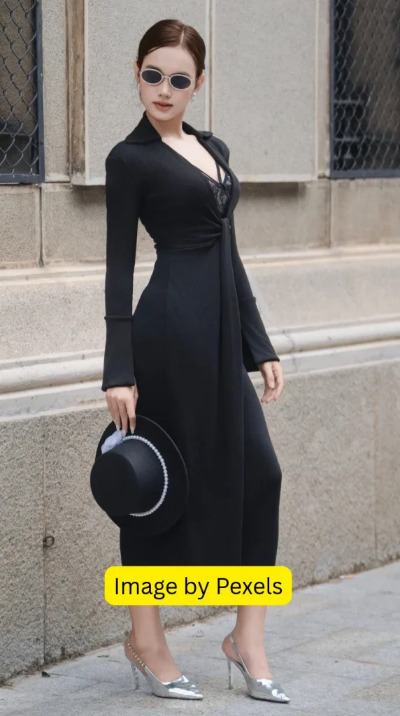 dinner date black maxi dress looks