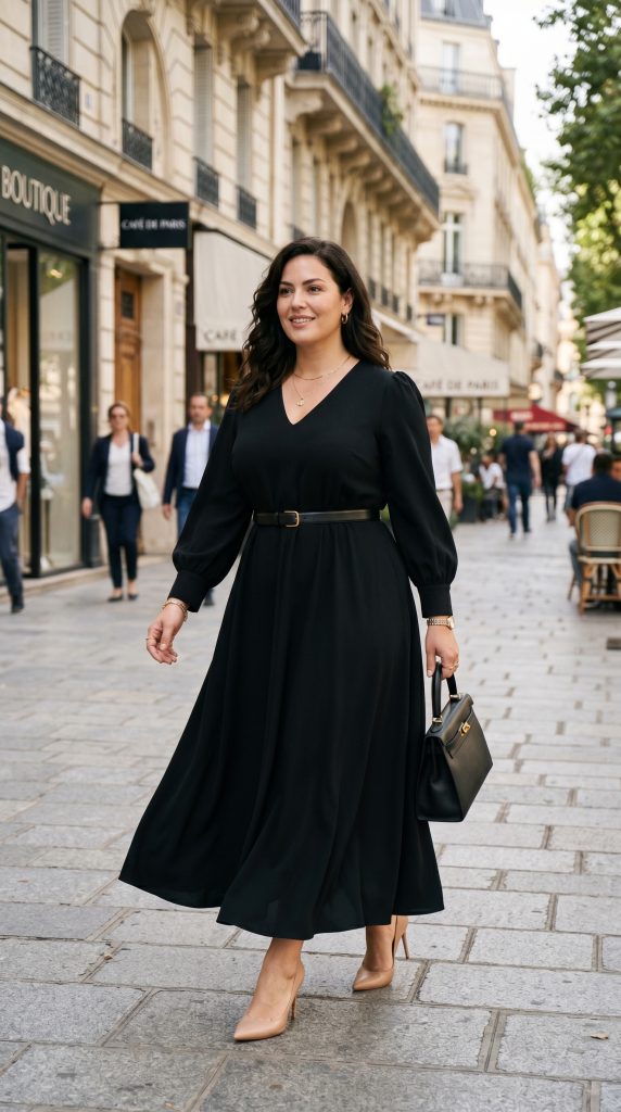 Elegant Plus Size Black Maxi Dress