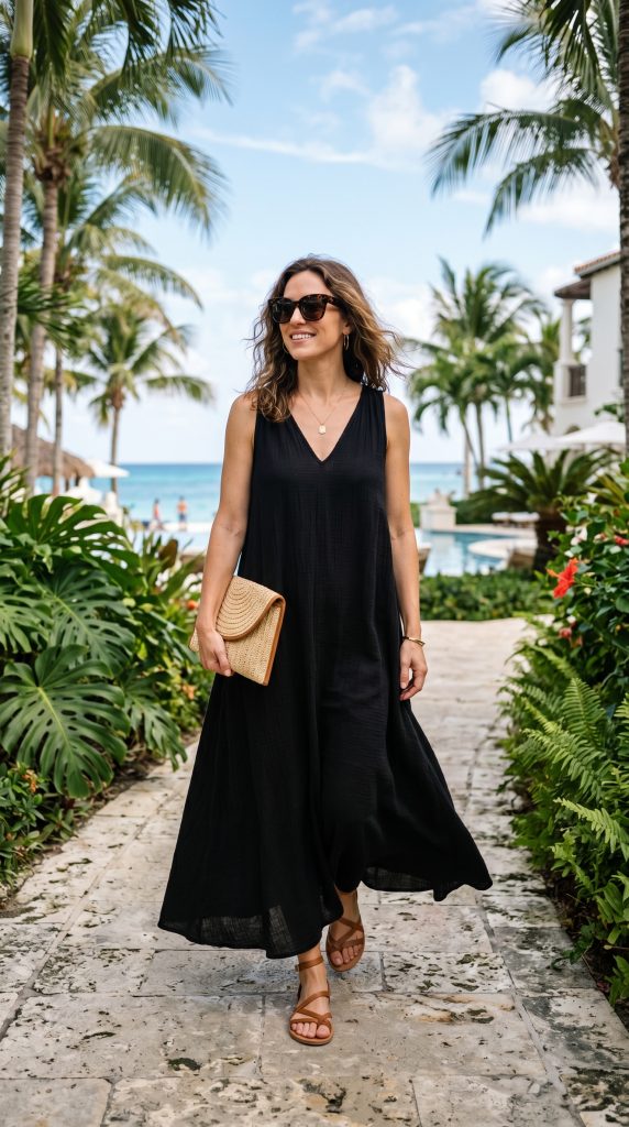 Summer Black Maxi Dress