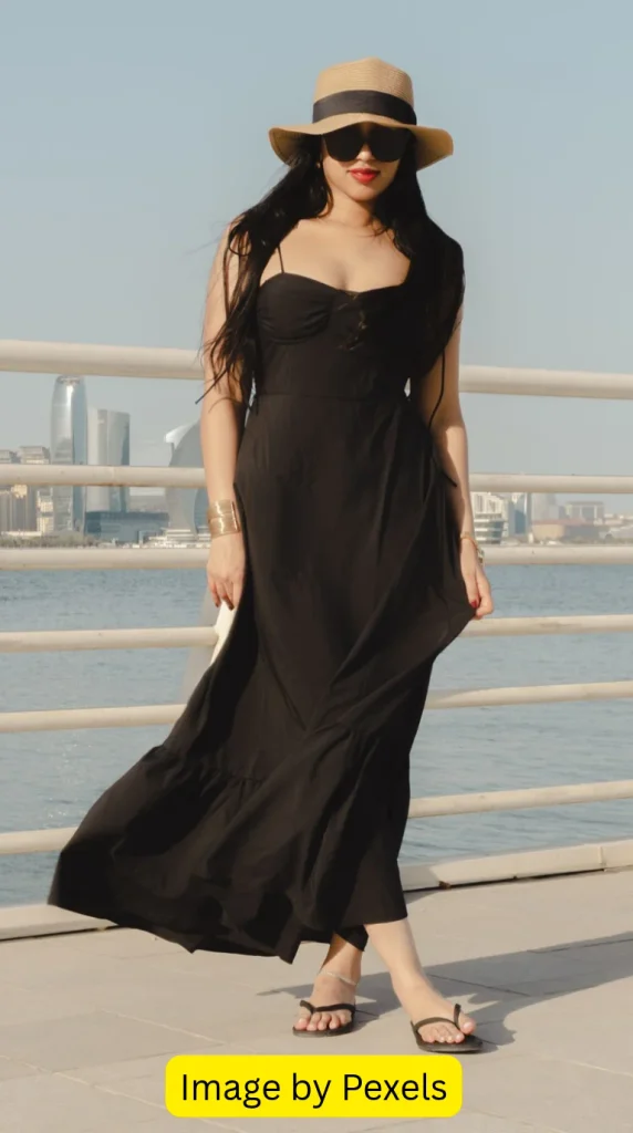 plus size black maxi dresses that create a defined waist