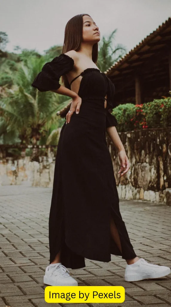what shoes look best with a black maxi dress